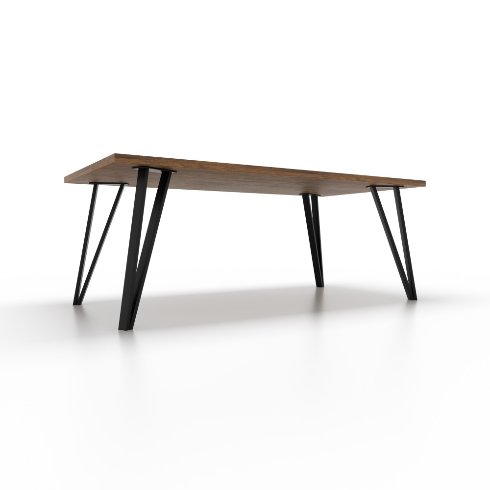 Kit 4 gambe per tavolo a V in ferro grezzo, look artigianale autentico