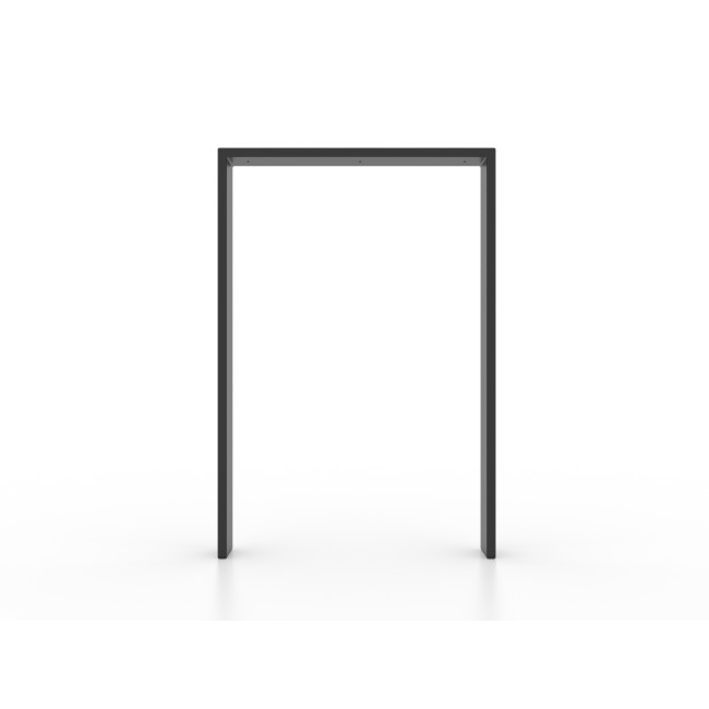 Pieds de table en H avec 2 barres en métal noir, look affirmé et résistant