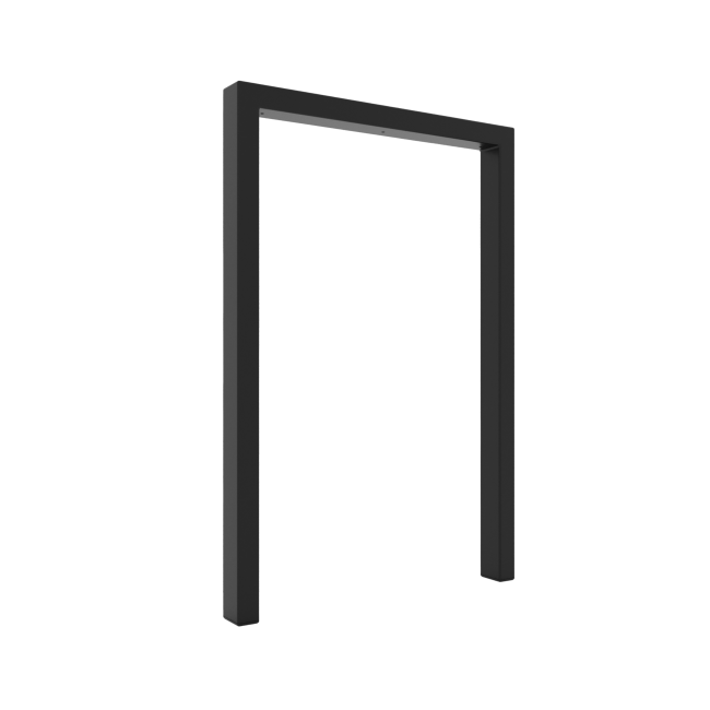 Pieds slim pour îlot cuisine en U en métal noir, style chic et discret