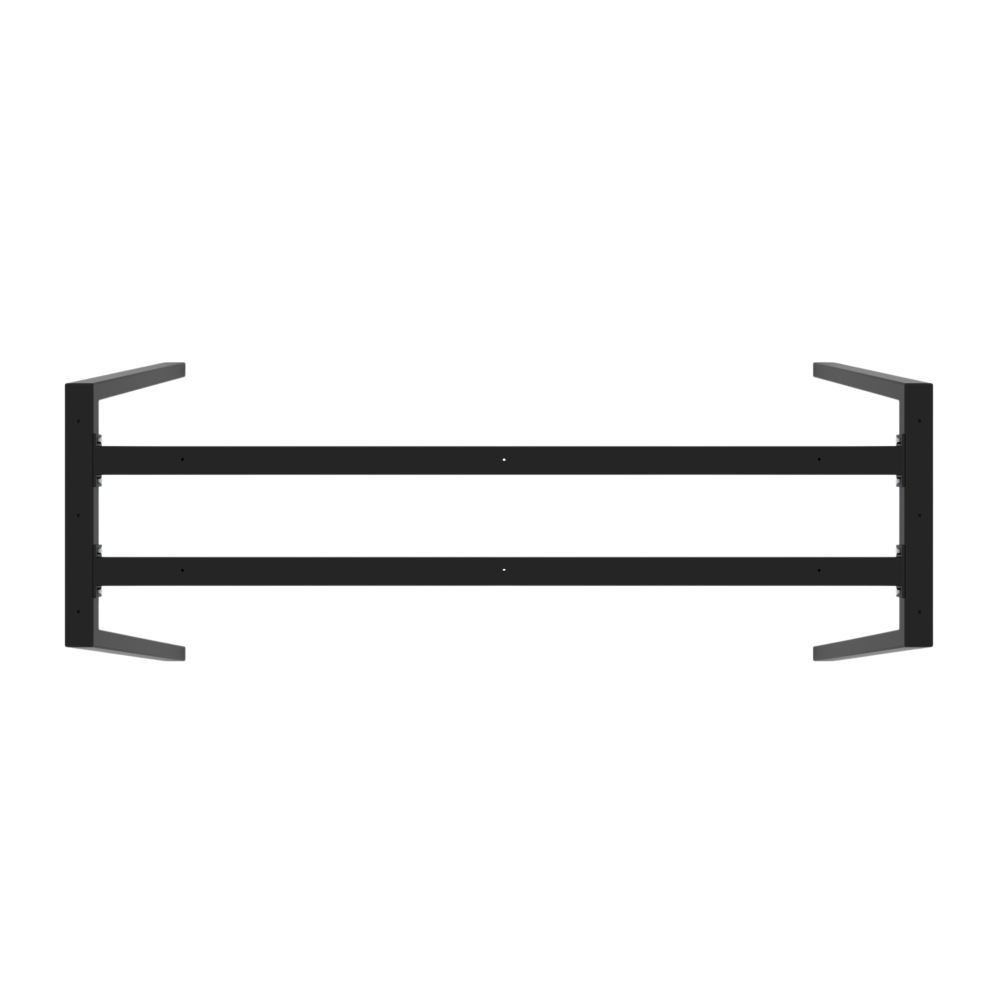 Piedi per scrivania in ferro a forma di trapezion con due barre 