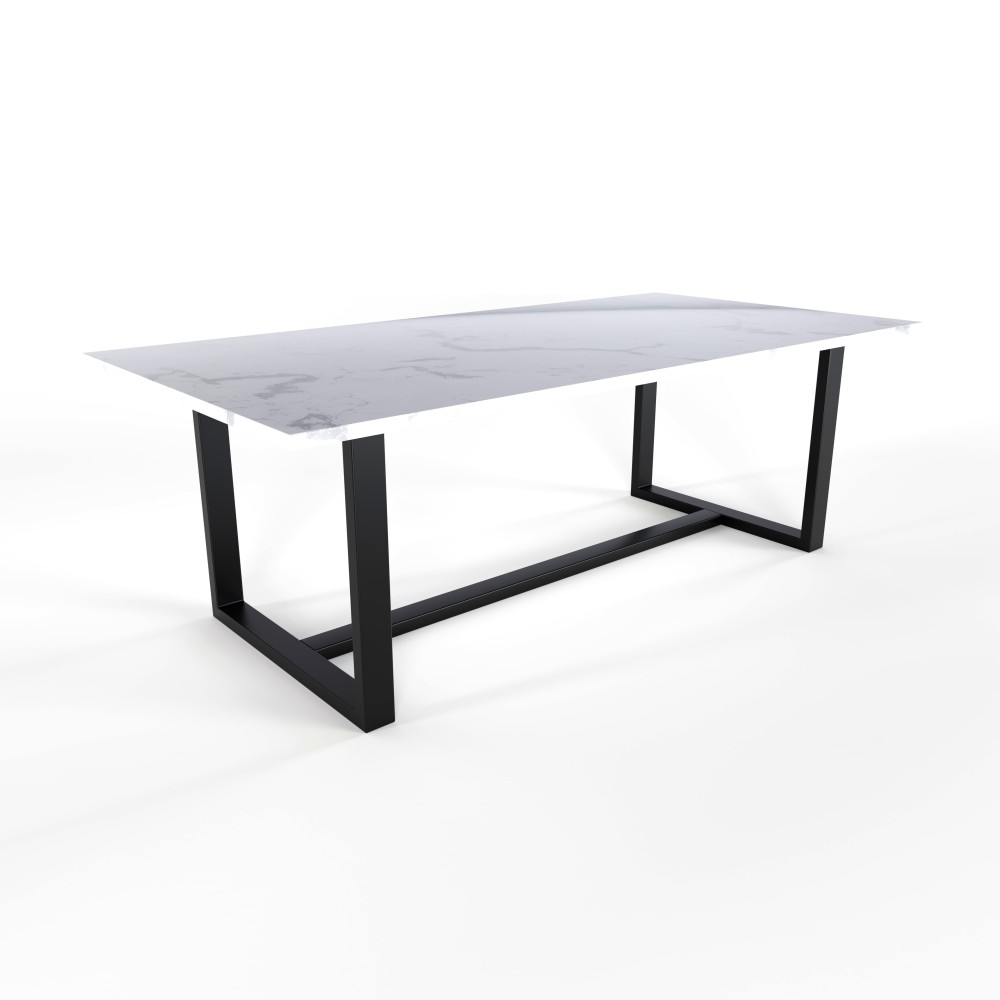 Gambe per tavolo in ferro con tripla barra centrale ideali per piani in marmo , hpl e grès