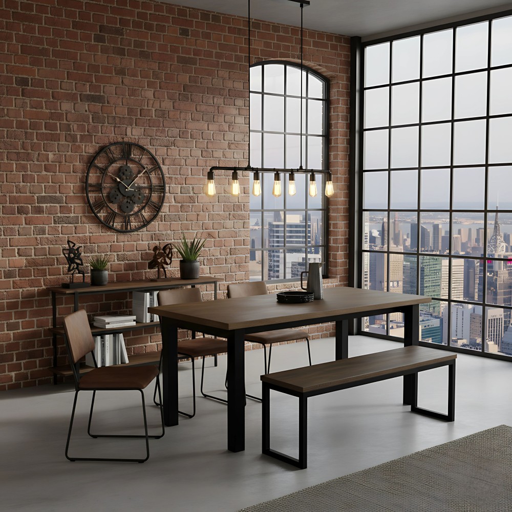 Gambe per tavolo in metallo con doppia barra centrale, piedi a forma di U -  UA2B8080 | Taormina Design