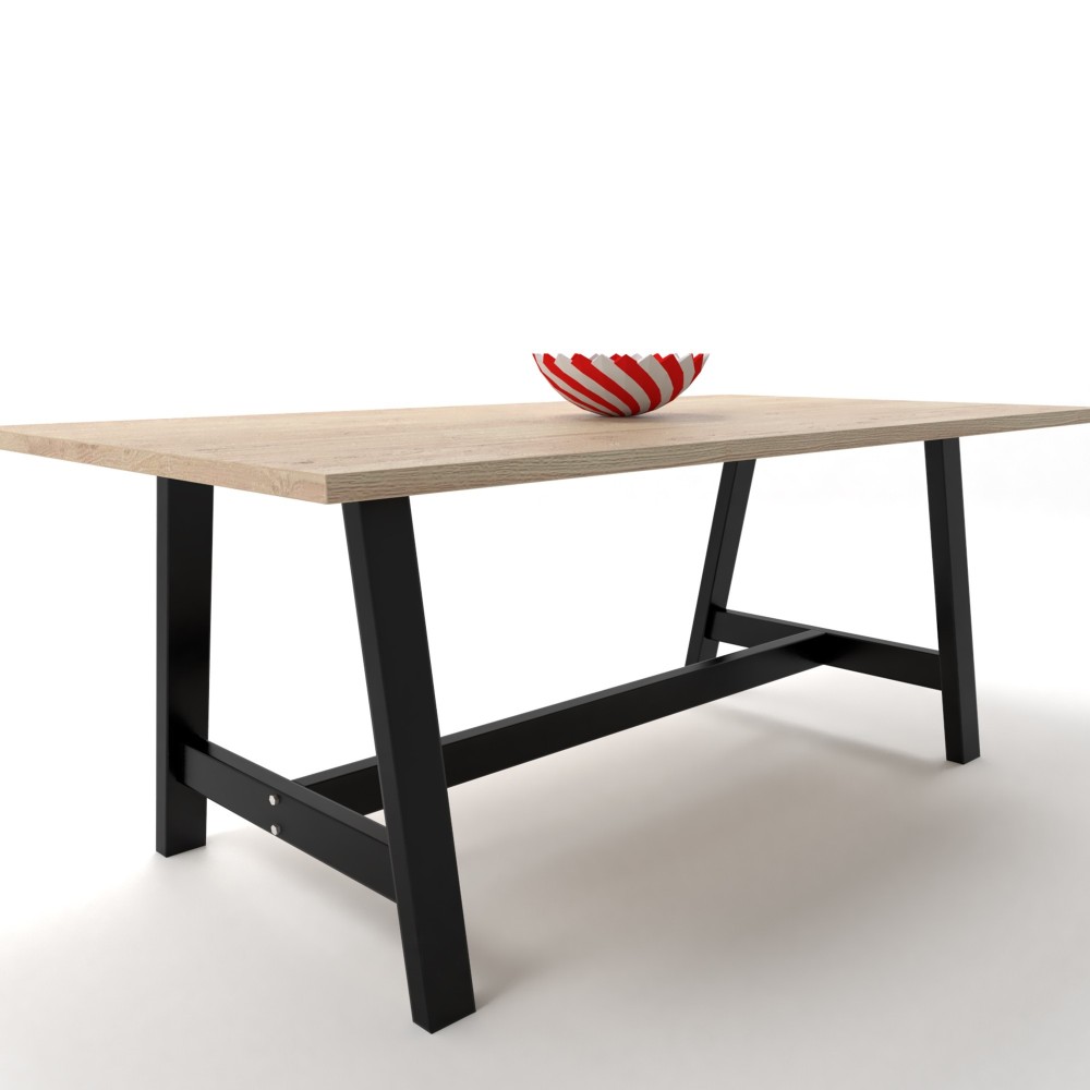 Gambe per tavolo in ferro a A con barra centrale, robustezza e stile industriale