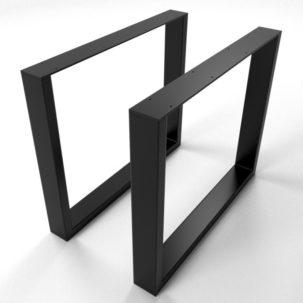 Gambe per tavolo in ferro nero opaco, stile industriale, realizzate su misura.