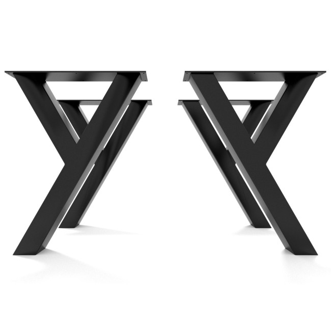 Y-shaped black iron table legs, industrial style with strong personality