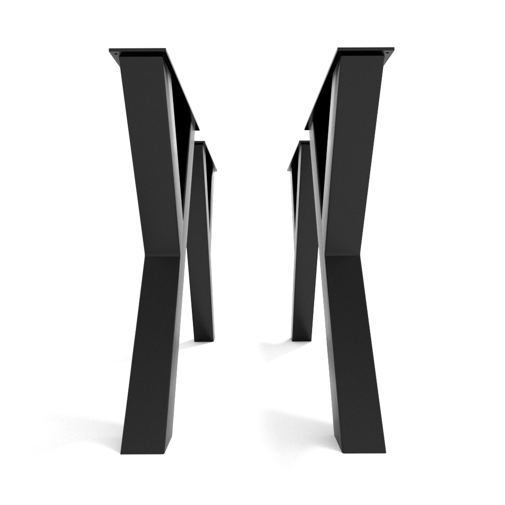 Pieds de table en fer en Y noir, style industriel avec forte personnalité