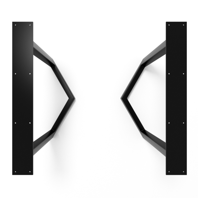 Gambe per tavolo a V in metallo nero, stile deciso e stabilità impeccabile