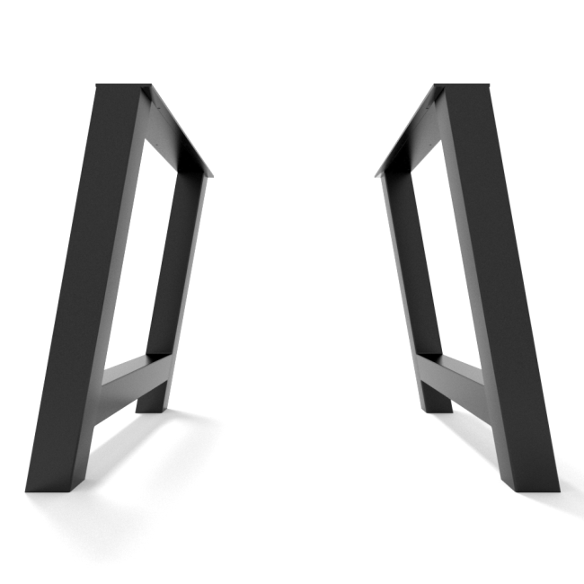 Pieds de table en H en métal noir, style industriel solide et affirmé