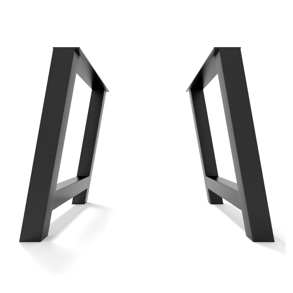 Pieds de table en H en métal noir, style industriel solide et affirmé