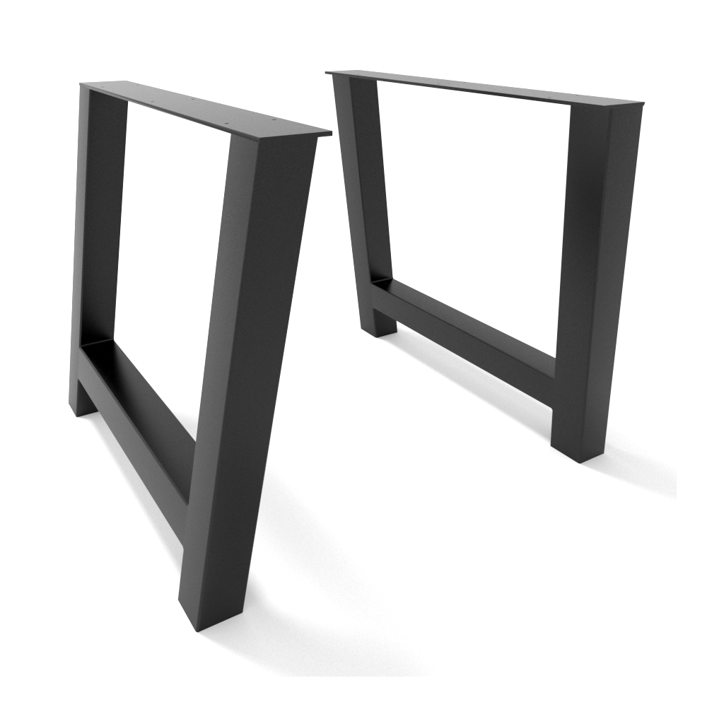 H-shaped black metal table legs, solid and bold industrial style