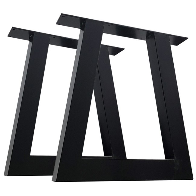 Robust metal trapezoid table structure, stable and durable design.