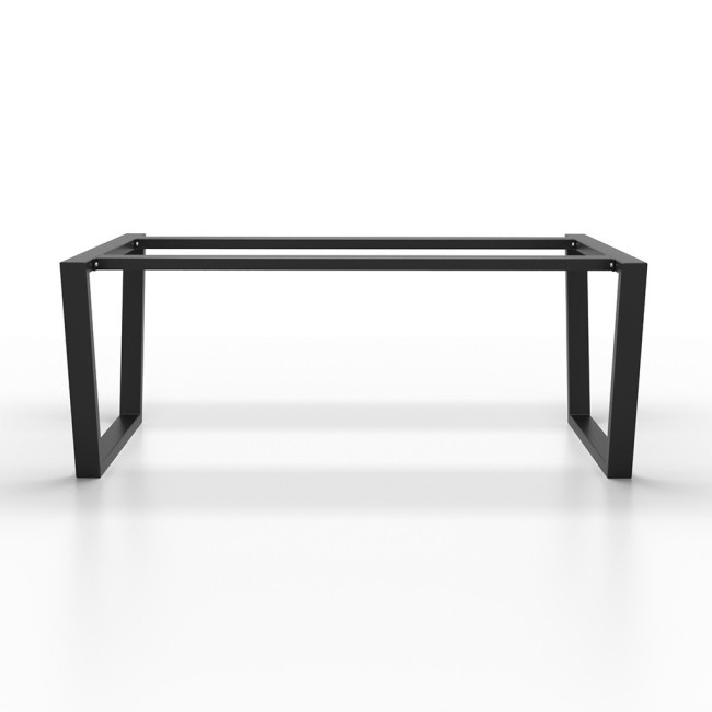 Pieds de table trapèze en fer avec double barre, design robuste et moderne