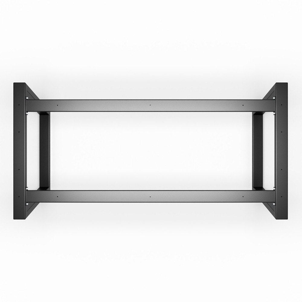 Trapezoid metal table legs with double center bar, industrial style