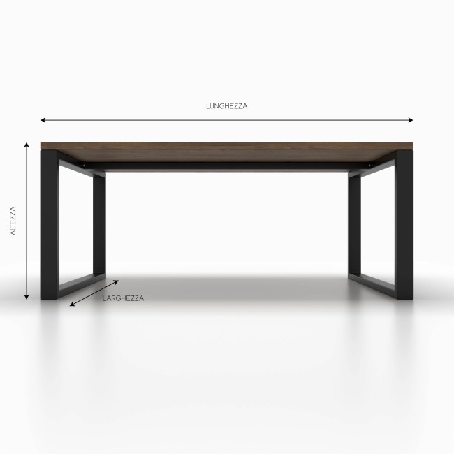 Gambe per scrivania in ferro a U con barra centrale, solide e pratiche