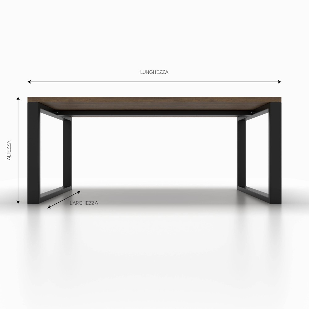 Gambe per tavolo in ferro a U con barra centrale, stabilità e stile moderno