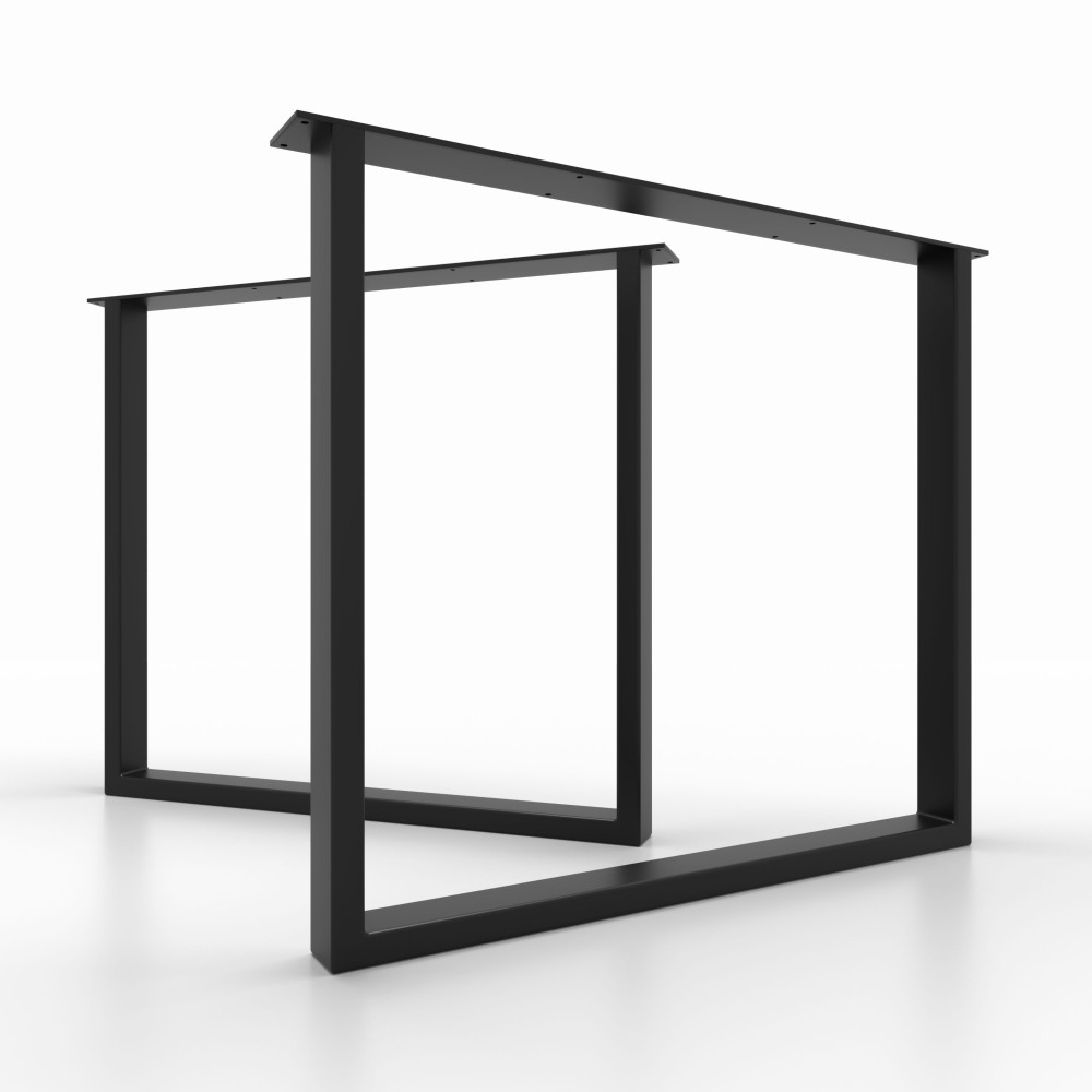 Pieds de table slim blancs, minimal chic, assortis à des plateaux en bois