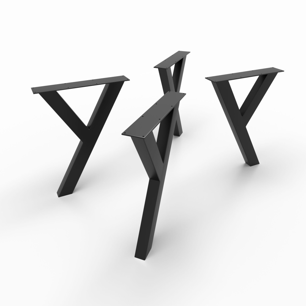 Y-shaped gray metal table feet, perfect for contemporary furnishings