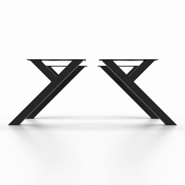 Raw Y-shaped iron table legs, artisanal design and unique character