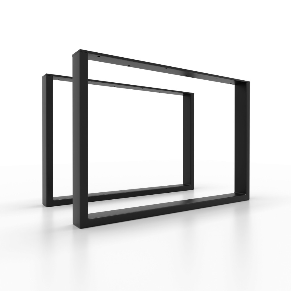 Pied pour banc DIY slim en acier noir, style minimal et robuste