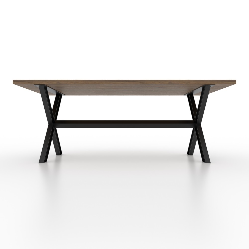 Gambe per scrivania in ferro a X con barra, robuste e perfette per piani in legno