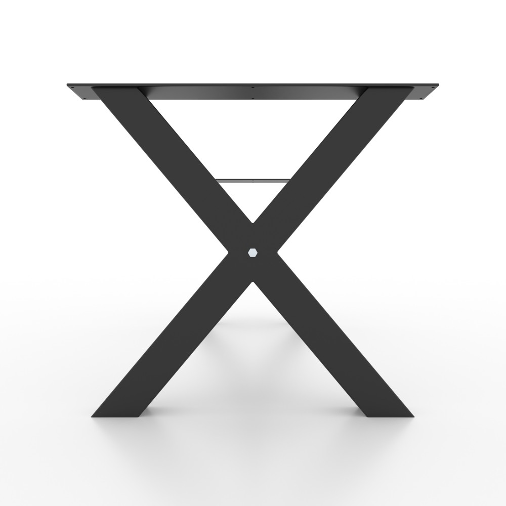 Gambe per tavolo in ferro a X con barra, stile industriale e robustezza garantita
